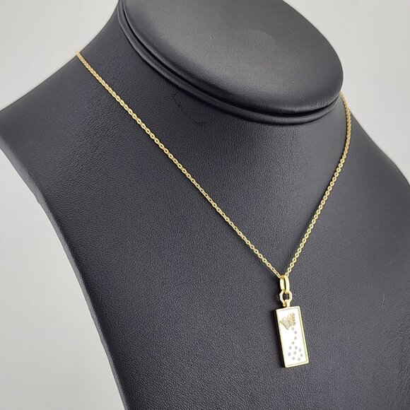 Delicate 925 Sterling Silver Butterfly Rectangle Necklace — Minimalist Style
